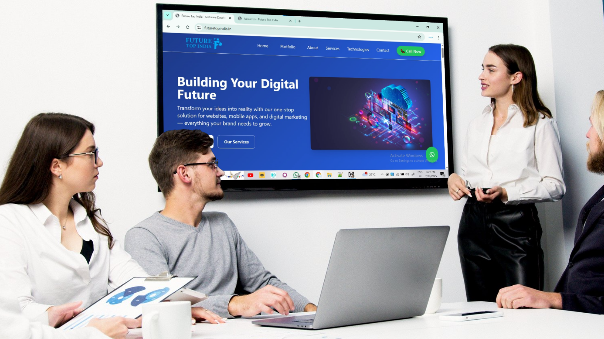 A graphic representing the Future Top India company